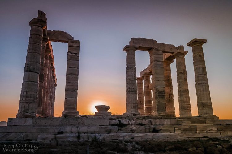 Sunset at the Temple of Poseidon in Athens - Keep Calm and Wander