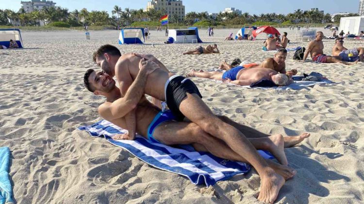 Nomadic Boys on X: Miami Beach is puuuurfect for some good sweet Vitamin  Sea. The gay beach out here is by 12th street and therefore called the 12th  Street Beach. Not so